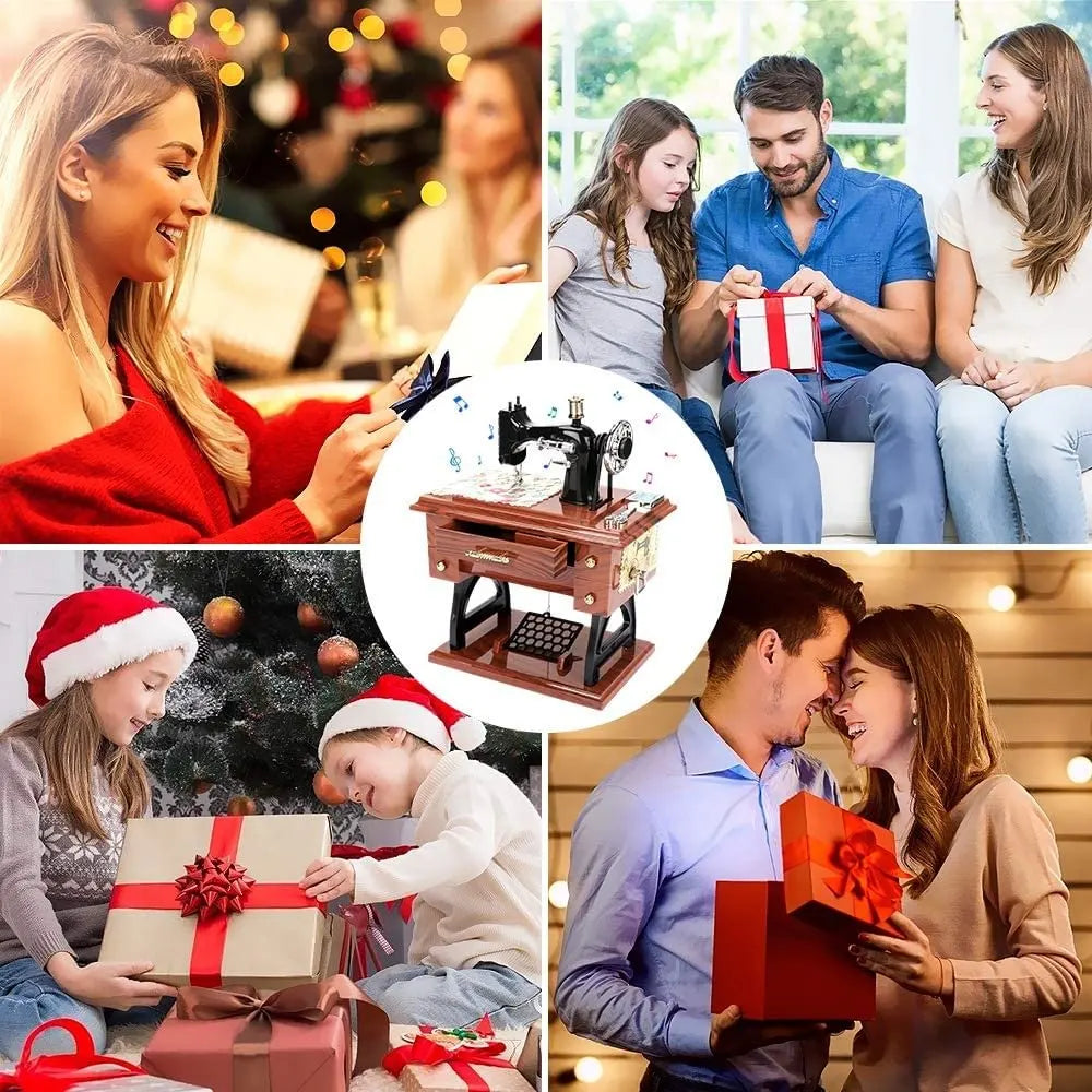 💖Mother's Day Sale💖🔥Hot Sale🔥🎉- Wood Mini Sewing Machine Music Box