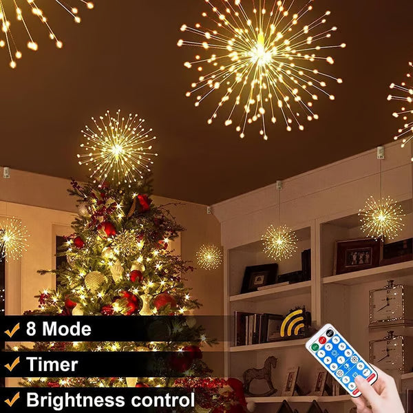🎆 4-Pack Solar Fireworks Lights — 480 LEDs