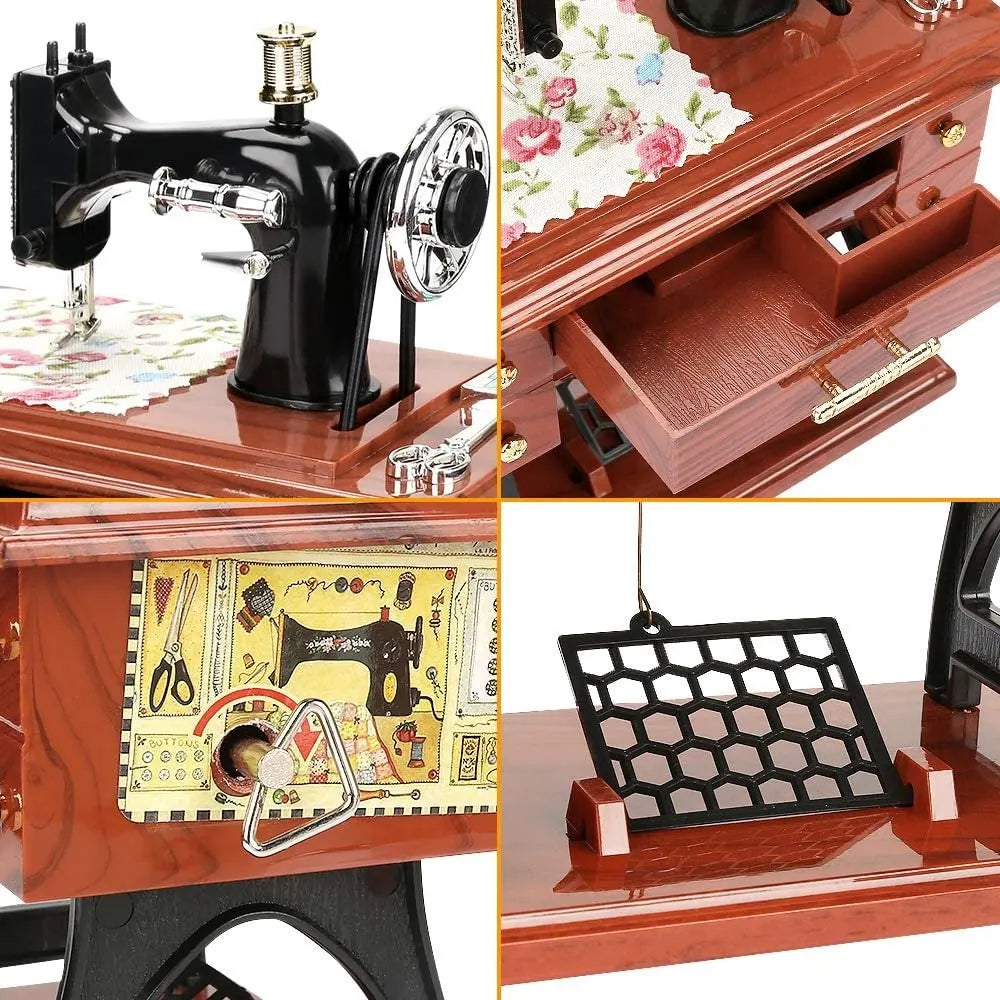 💖Mother's Day Sale💖🔥Hot Sale🔥🎉- Wood Mini Sewing Machine Music Box