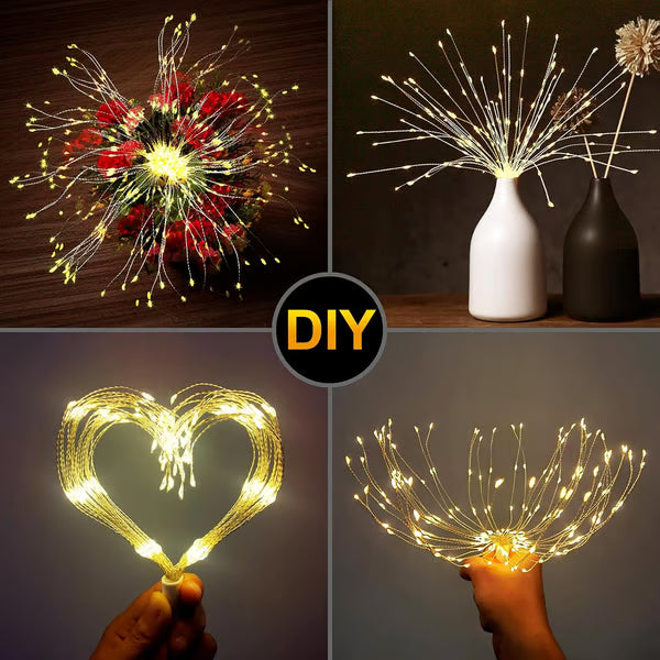 🎆 4-Pack Solar Fireworks Lights — 480 LEDs