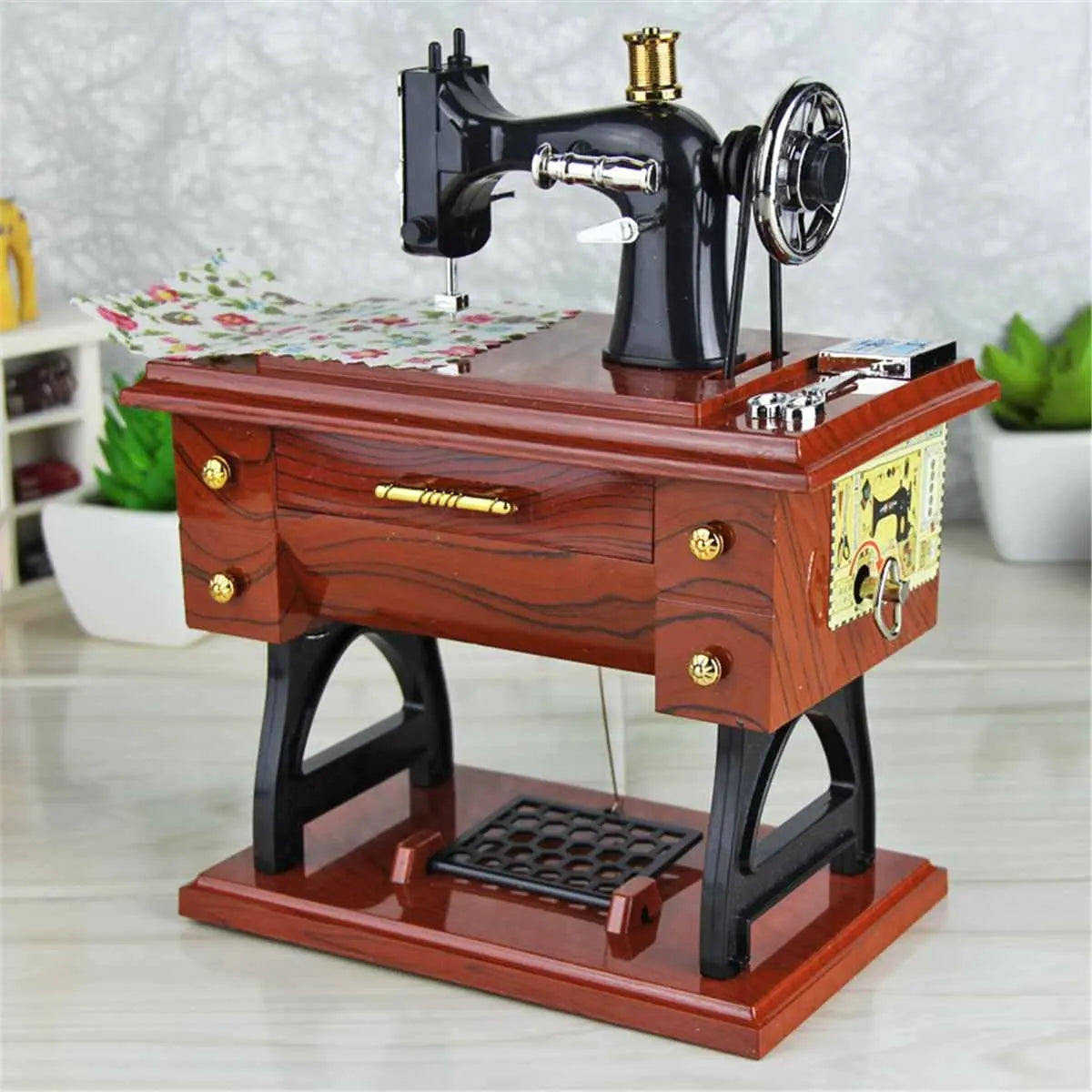 💖Mother's Day Sale💖🔥Hot Sale🔥🎉- Wood Mini Sewing Machine Music Box