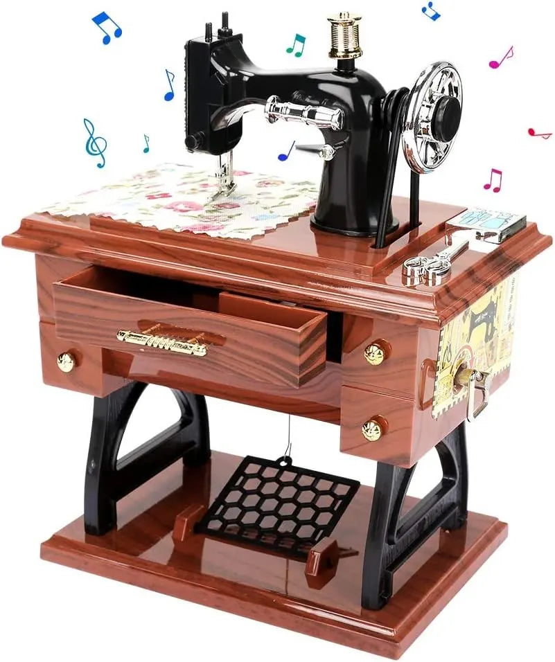 💖Mother's Day Sale💖🔥Hot Sale🔥🎉- Wood Mini Sewing Machine Music Box