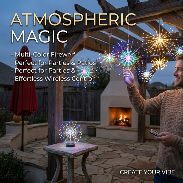 🎆 4-Pack Solar Fireworks Lights — 480 LEDs